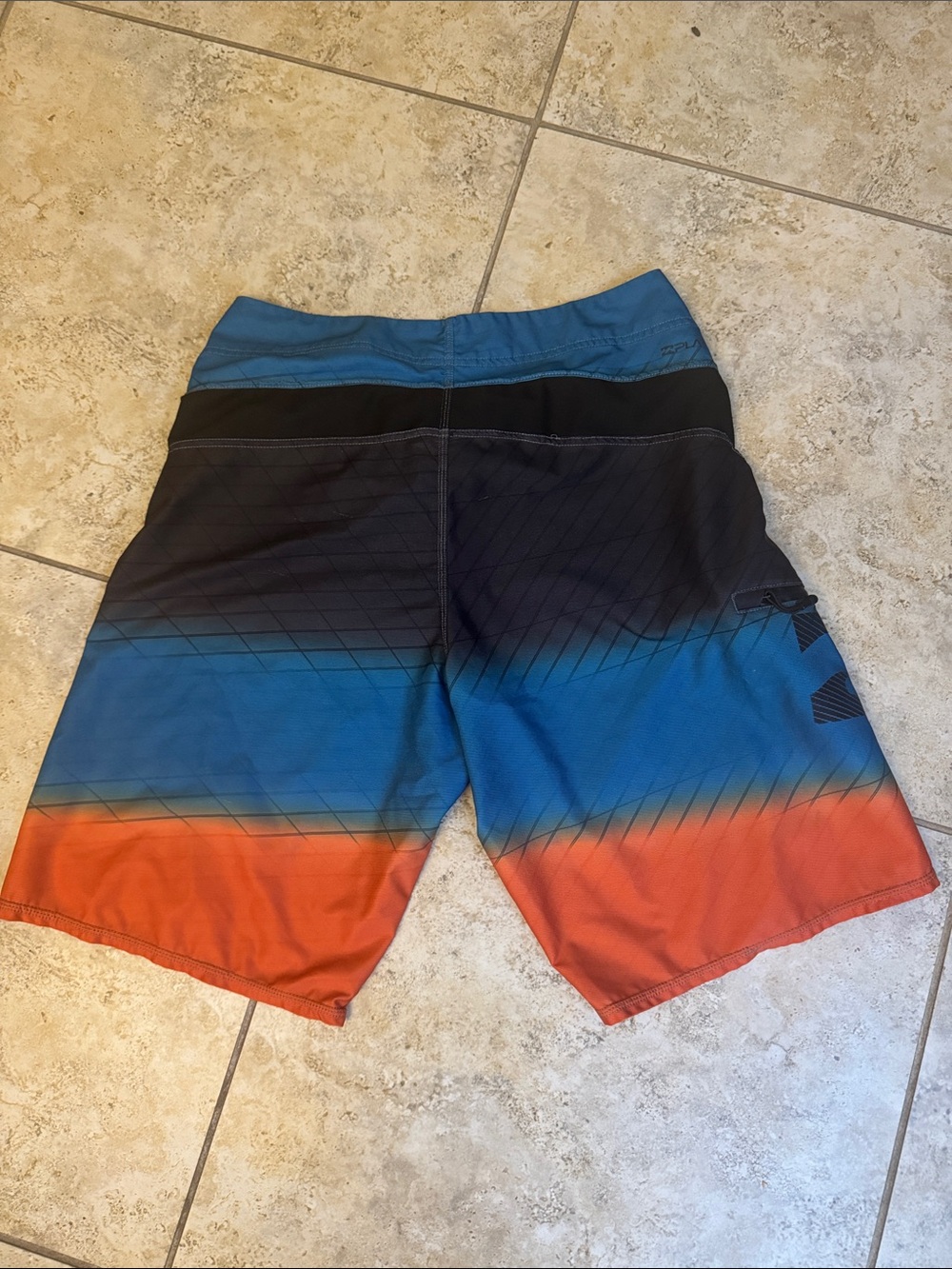Billabong Men's Gradient Blue to Orange Swim Trunks
